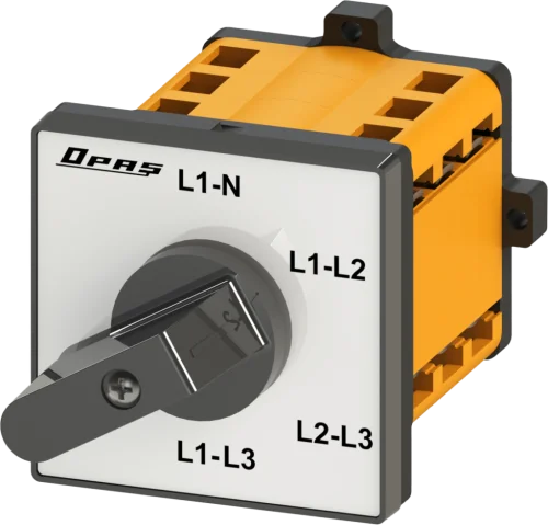 OPAŞ 3V5 025 - 3X25A 66X66 3 Faz 4 Poz (Ln-Ll) Voltmetre Komütatörü - 1