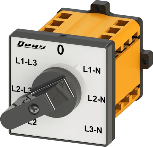 OPAŞ 3V6 016 - 3X16A 66X66 3 Faz 7 Poz (Ll-0-Ln) Voltmetre Komütatörü - 1