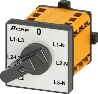 OPAŞ 3V6 020 - 3X20A 66X66 3 Faz 7 Poz (Ll-0-Ln) Voltmetre Komütatörü - 1
