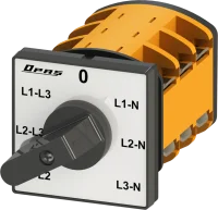 OPAŞ 3V6 M20 - 3X20A 49X49 3 Faz 7 Poz (Ll-0-Ln) Voltmetre Komütatörü - 1