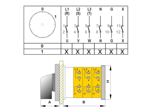 OPAŞ 601 020 - 6X20A 66X66 6 Faz Açma Kapama Şalteri - 4