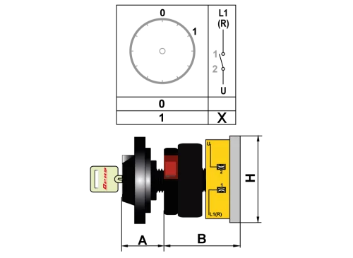 OPAŞ XL101 M20 - 1X20A 48X48 1 Faz (Monofaze) Anahtarlı Açma Kapama Şalteri - 2