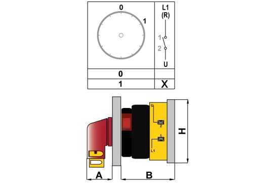 OPAŞ YPK XL101 M25 - 1X25A 48X48 1 Faz (Monofaze) Açma Kapama Kolay Montaj Şalteri - 3