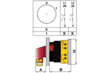 OPAŞ YPK XL201 010 - 2X10A 48X48 2 Faz (Difaze) Açma Kapama Kolay Montaj Şalteri - 2