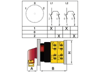 OPAŞ YPK XL205 M20 - 2X20A 48X48 2 Faz (Difaze) Kutup Değştirici Mandaldan Kilitli Şalter - 2