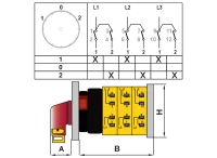 OPAŞ YPK XL305 010 - 3X10A 48X48 3 Faz (Trifaze) Kutup Değştirici Mandaldan Kilitli Şalter - 3