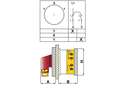 OPAŞ YPK104 M25 - 1X25A 48X48 1 Faz (Monofaze) Enversör Şalter - 2