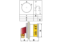 OPAŞ YPK105 M20 - 1X20A 48X48 1 Faz (Monofaze) Mandaldan Kilitli Kutup Değştirici Şalter - OPAŞ (1)