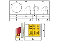 OPAŞ YPK305 010 - 3X10A 48X48 3 Faz (Trifaze) Mandaldan Kilitli Kutup Değştirici Şalter - OPAŞ (1)