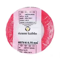 Öznur H05V-K 1X0,75 mm² Kırmızı Renk NYAF Kablo 
