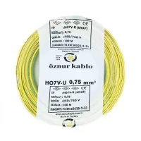 Öznur H05V-K 1X0,75 mm² Sarı-Yeşil Renk NYAF Kablo 