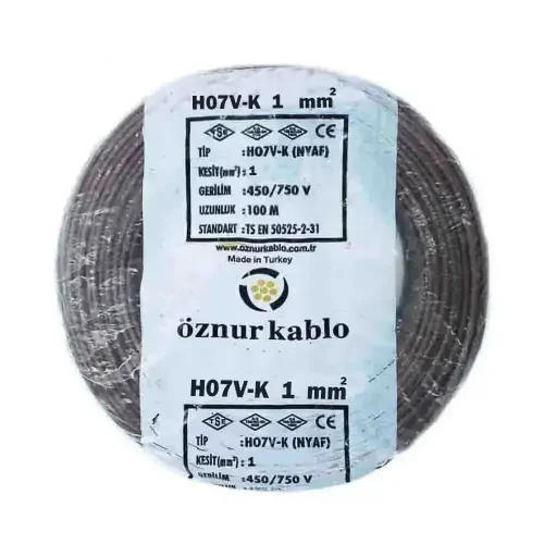 Öznur H05V-K 1X1 mm² Kahve Renk NYAF Kablo - 1