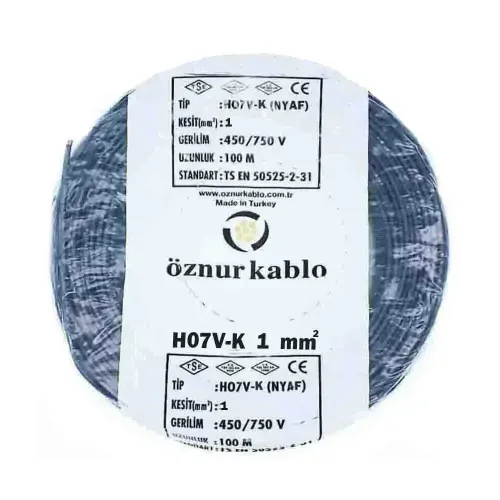 Öznur H05V-K 1X1 mm² Siyah Renk NYAF Kablo - 1