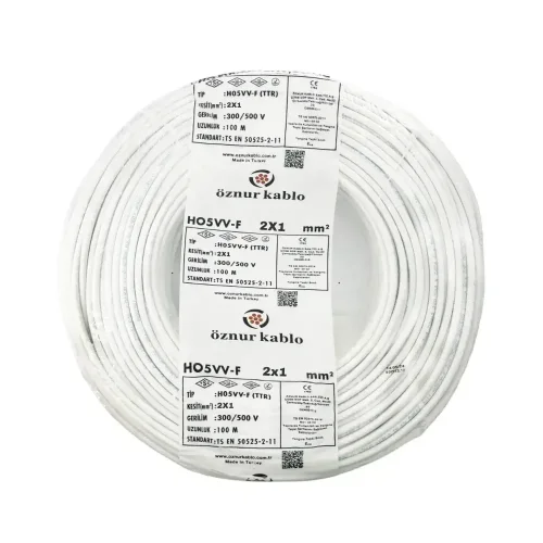 Öznur H05VV-F 2X1 mm² Beyaz Renk TTR Kablo - 1