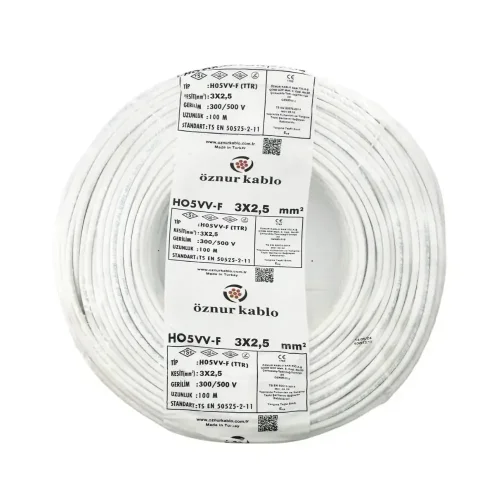 Öznur H05VV-F 3X2,5 mm² Beyaz Renk TTR Kablo - 1