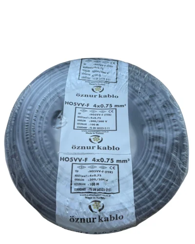 Öznur H05VV-F 4X0,75 mm² Siyah Renk TTR Kablo - 1