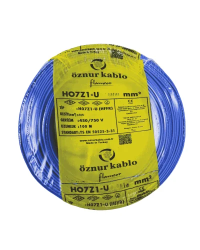 Öznur H05Z1-K 1X1 mm² Mavi Renk NYAF Halogen Free Kablo - 1