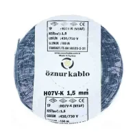Öznur H07V-K 1X1,5 mm² Siyah Renk NYAF Kablo 