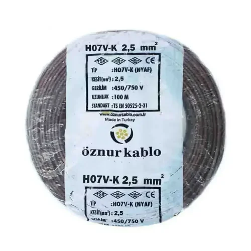 Öznur H07V-K 1X2,5 mm² Kahve Renk NYAF Kablo - 1