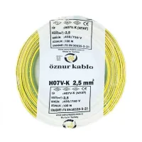Öznur H07V-K 1X2,5 mm² Sarı-Yeşil Renk NYAF Kablo 