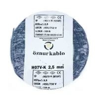 Öznur H07V-K 1X2,5 mm² Siyah Renk NYAF Kablo 