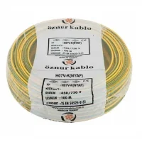 Öznur H07V-K 1X4 mm² Sarı-Yeşil Renk NYAF Kablo 