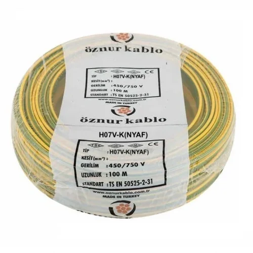 Öznur H07V-K 1X4 mm² Sarı-Yeşil Renk NYAF Kablo - 1