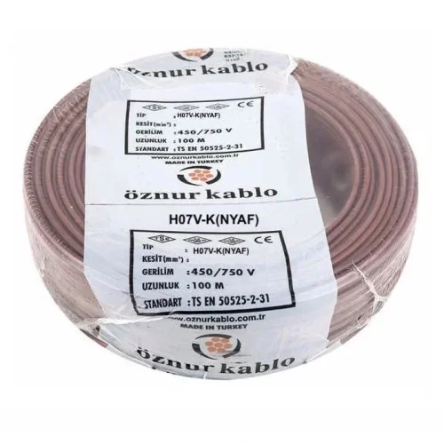 Öznur H07V-K 1X6 mm² Kahve Renk NYAF Kablo - 1