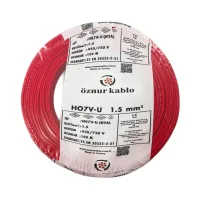 Öznur H07V-U 1X1,5 mm² Kırmızı Renk NYA Kablo - 1