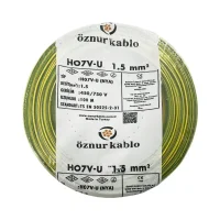 Öznur H07V-U 1X1,5 mm² Sarı-Yeşil Renk NYA Kablo 