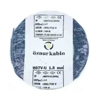 Öznur H07V-U 1X1,5 mm² Siyah Renk NYA Kablo 