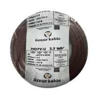 Öznur H07V-U 1X2,5 mm² Kahve Renk NYA Kablo 
