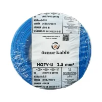 Öznur H07V-U 1X2,5 mm² Mavi Renk NYA Kablo 