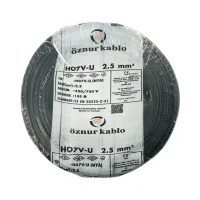 Öznur H07V-U 1X2,5 mm² Siyah Renk NYA Kablo 