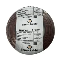 Öznur H07V-U 1X4 mm² Kahve Renk NYA Kablo 