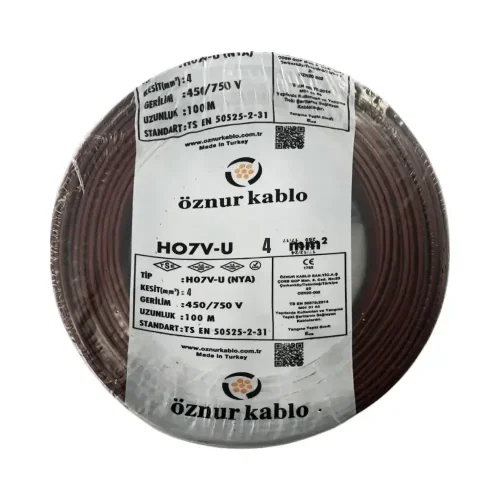 Öznur H07V-U 1X4 mm² Kahve Renk NYA Kablo - 1