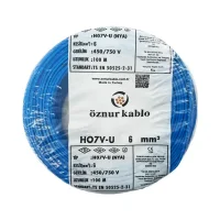 Öznur H07V-U 1X6 mm² Mavi Renk NYA Kablo 