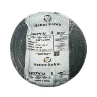 Öznur H07V-U 1X6 mm² Siyah Renk NYA Kablo 