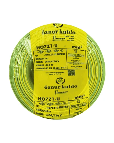 Öznur H07Z1-R 1X35 mm² Sarı-Yeşil Renk NYA Halogen Free Kablo - 1
