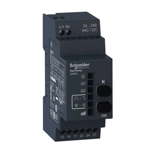 Schneider Electric ZBRRA Programlanabilir Alıcı - 2 Röle - 24..240 V Ac/Dc - 2 Basmalı Düğme - 6 Led - 1