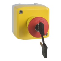 Sarı İstasyon 1 Kırmızı Mantar Başlık Basmalı Düğm Ø40 Anahtarla Bırakılan 2Nk - 1
