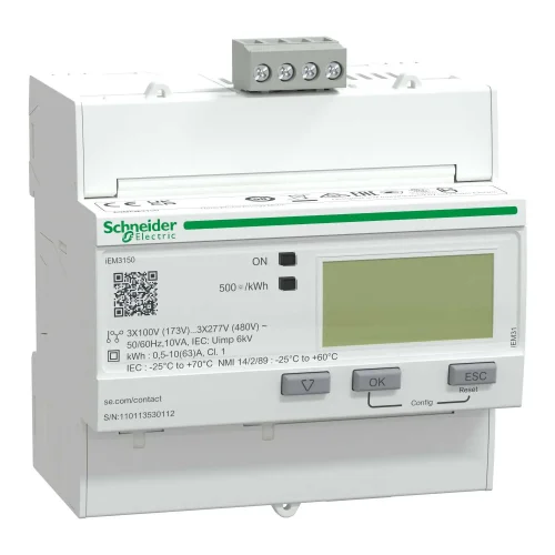 Schneider Electric A9MEM3150 iEM3100 Serisi 3faz kWh ölçer 63A iEM3150-Modbus - 1