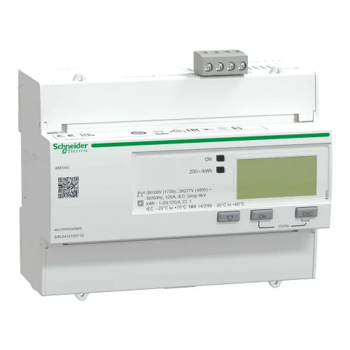 Schneider Electric A9MEM3350 iEM3300 Serisi 3faz kWh ölçer 125A iEM3350-Modbus - 1