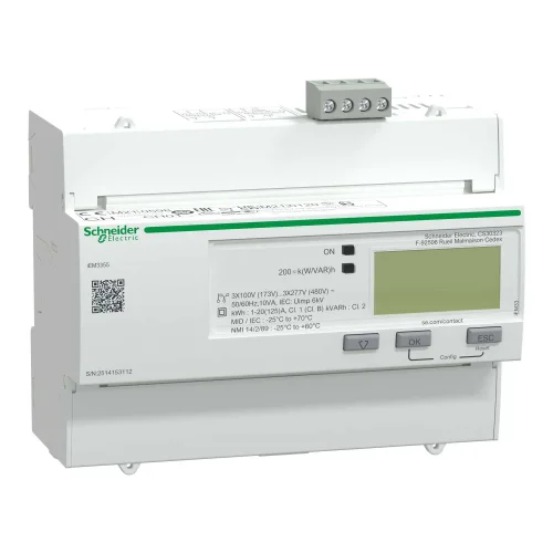 Schneider Electric A9MEM3355 iEM3300 Serisi 3faz kWh ölçer 125A iEM3355-Modbus-MID - 1