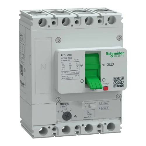 Schneider Electric G20B4A125 Circuit Breaker Gopact Mccb 200 4 Poles 25Ka At 415Vac 125A Rating Tmd Trip Unit Ayarlanabilir - 1