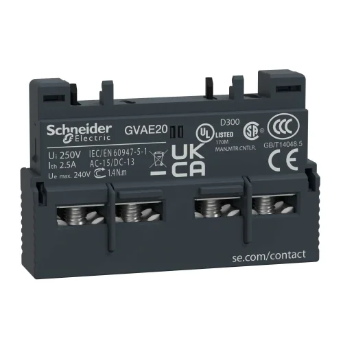 Schneider Electric GVAE20 TeSys GV3 Yardımcı Kontak Bloğu Önden 2NA - 1