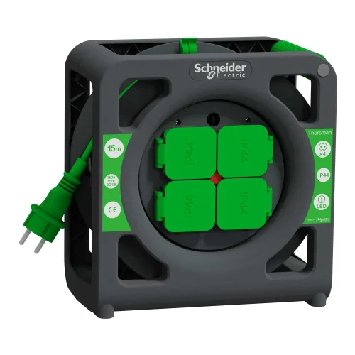 Schneider Electric IMT33136 Kablo Makarası Kompakt IP44 HO5VVF 3G1.5 15MT Kablolu Topraklı - 1