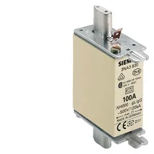 Siemens 3NA3830 Steatit(Seramik) Gövdeli NH-Bıçaklı Sigorta Buşonu 100A Boy 000 Genişlik 21Mm - 1