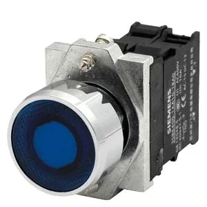 Siemens 3SB6163-0DB30-1BA0 Komple Işıklı Yay Dönüşlü Led’Li Buton Metal Sarı 24 V AC/DC - 1