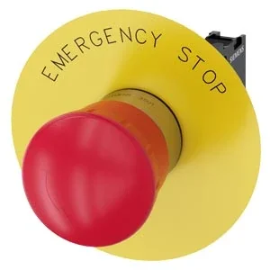 Siemens 3SU1150-1HB20-1CG0 ACT Metal Çevir-Kur 1NC “Emergency Stop” Plakalı Komple Acil Stop Mantar Buton 40Mm - 1
